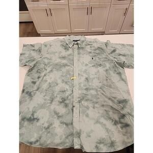 Ralph Lauren Short Sleeve Shirt Cotton  Tie Dye Teal  Size 4XL